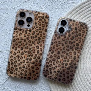 قاب صدفی پلنگی قهوه ای آیفون